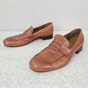 PANTANETTI Donna Brown Leather Penny Loafers
